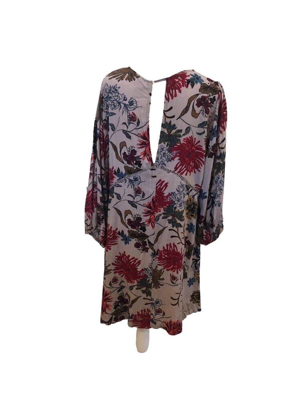 Jodifl Size L baby doll style floral print dress. Peasant v-neck cottagecore - Picture 3 of 13